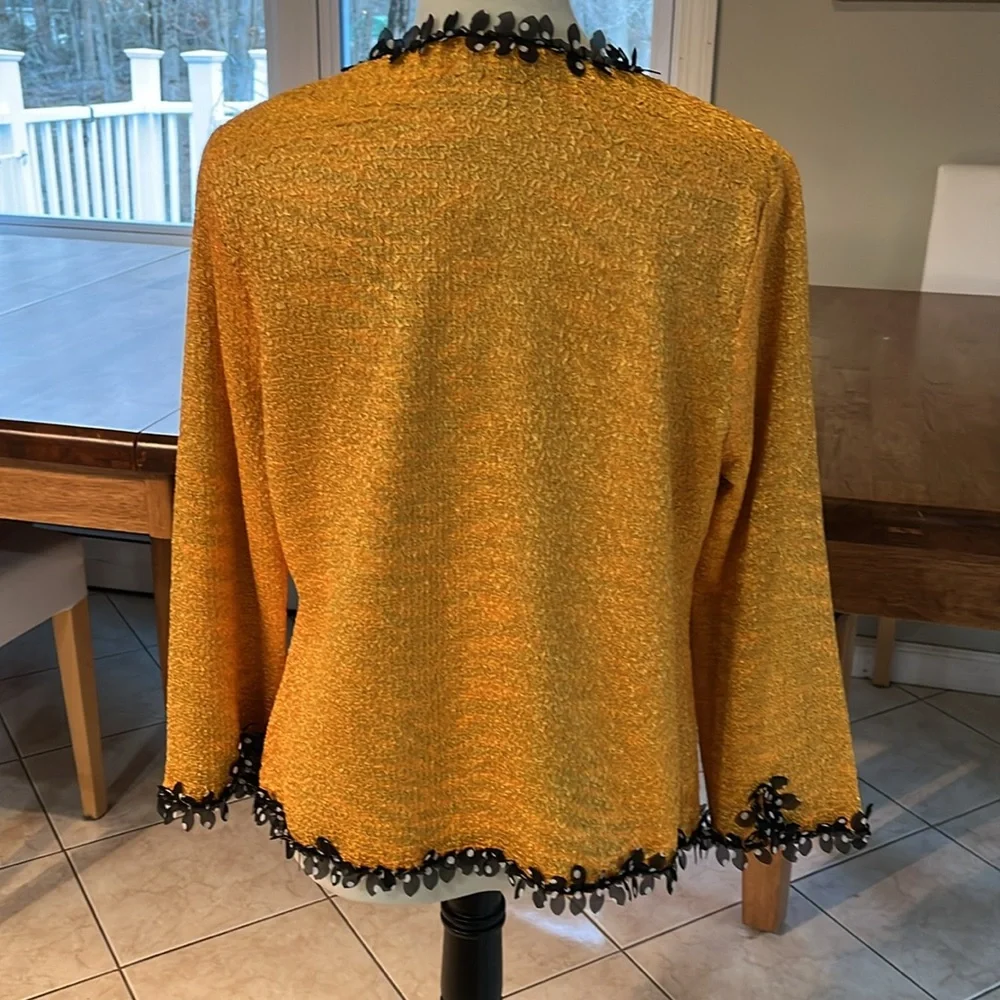 Berek Crinkle Art-to-Wear Reversible Marigold Yellow/Animal Print Jacket - Picture 5 of 11